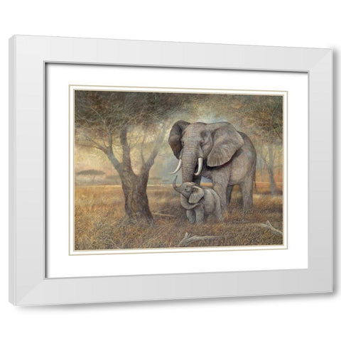 Gentle Touch White Modern Wood Framed Art Print with Double Matting by Manning, Ruane