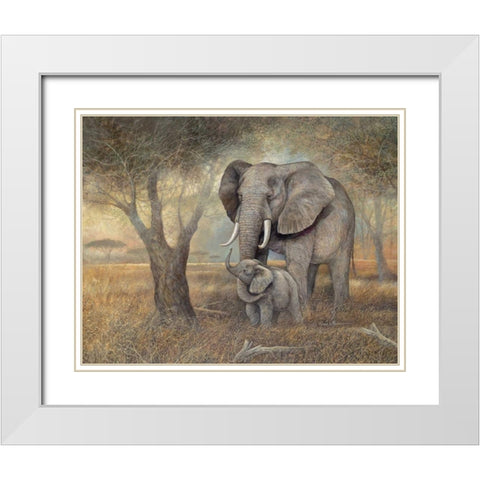 Gentle Touch White Modern Wood Framed Art Print with Double Matting by Manning, Ruane
