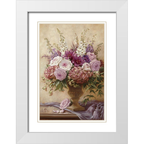 Symphony Bouquet II White Modern Wood Framed Art Print with Double Matting by Levashov, Igor