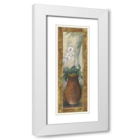 Orchids in Paradise I White Modern Wood Framed Art Print with Double Matting by Vollherbst-Lane, Elaine