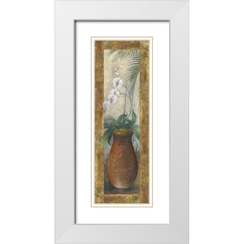 Orchids in Paradise I White Modern Wood Framed Art Print with Double Matting by Vollherbst-Lane, Elaine