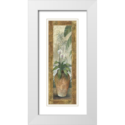 Orchids in Paradise II White Modern Wood Framed Art Print with Double Matting by Vollherbst-Lane, Elaine