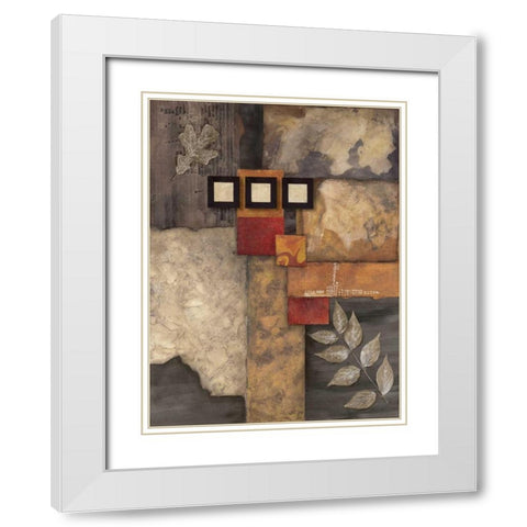 Designer Foliage II White Modern Wood Framed Art Print with Double Matting by Olson, Norm