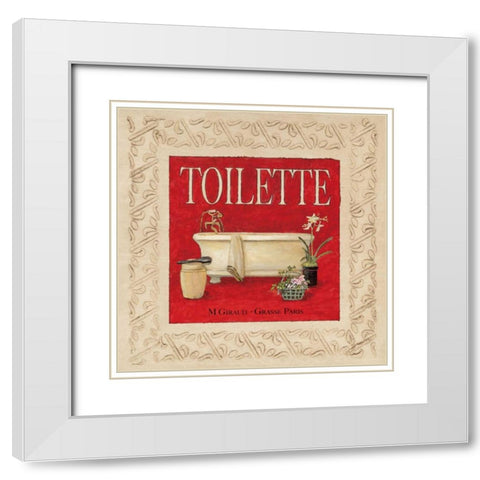 Toilette White Modern Wood Framed Art Print with Double Matting by Olson, Charlene