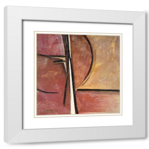 Movement I White Modern Wood Framed Art Print with Double Matting by Alldredge, Joy