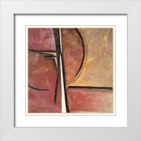 Movement I White Modern Wood Framed Art Print with Double Matting by Alldredge, Joy