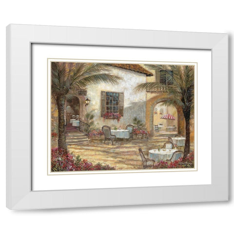 Courtyard Ambiance White Modern Wood Framed Art Print with Double Matting by Manning, Ruane