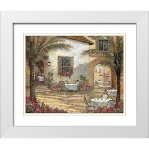 Courtyard Ambiance White Modern Wood Framed Art Print with Double Matting by Manning, Ruane