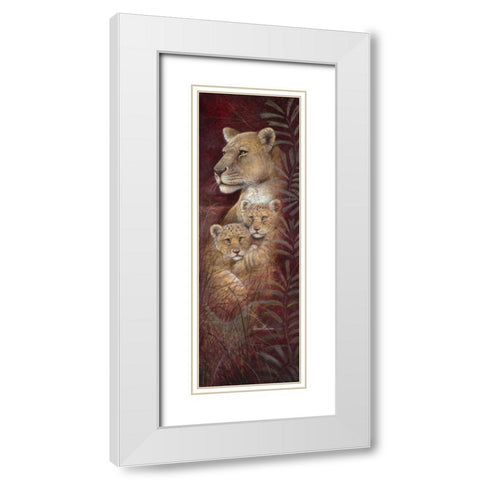 Serengeti Twins White Modern Wood Framed Art Print with Double Matting by Manning, Ruane
