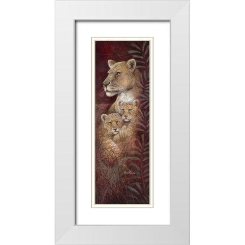 Serengeti Twins White Modern Wood Framed Art Print with Double Matting by Manning, Ruane