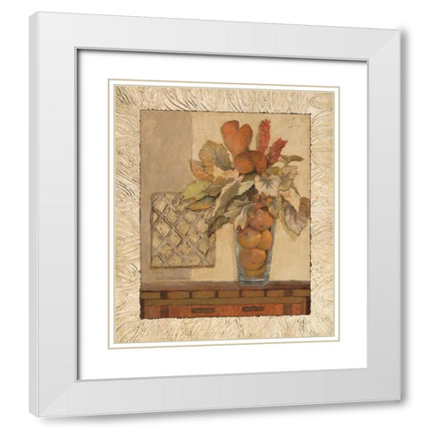 Olson-Citrus Bouquet I White Modern Wood Framed Art Print with Double Matting by Olson, Charlene