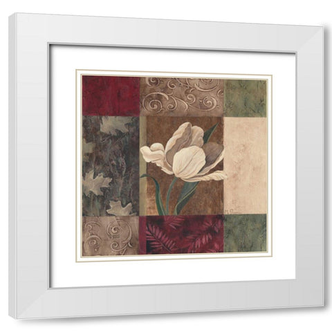 Jewel Tones I White Modern Wood Framed Art Print with Double Matting by Donovan, Maria