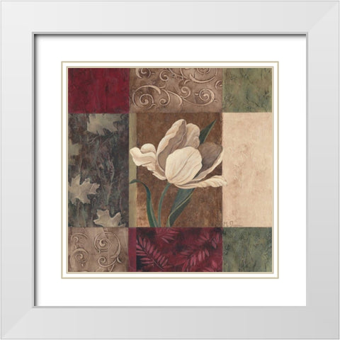 Jewel Tones I White Modern Wood Framed Art Print with Double Matting by Donovan, Maria