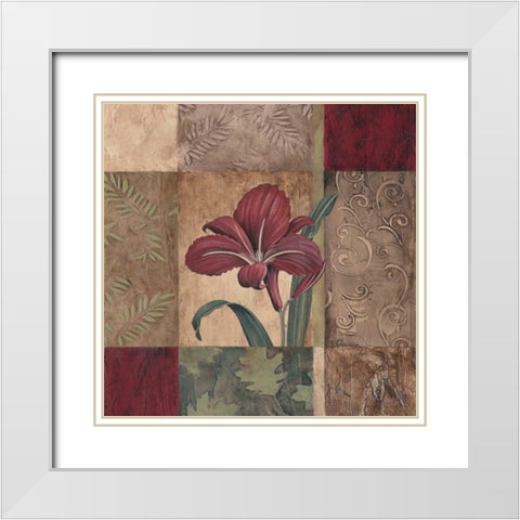 Jewel Tones II White Modern Wood Framed Art Print with Double Matting by Donovan, Maria