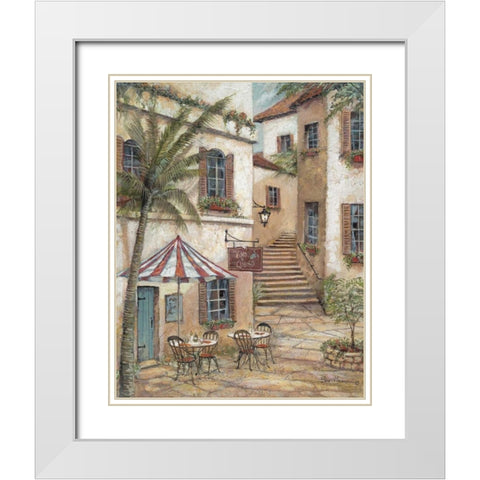 Vino y Queso White Modern Wood Framed Art Print with Double Matting by Manning, Ruane