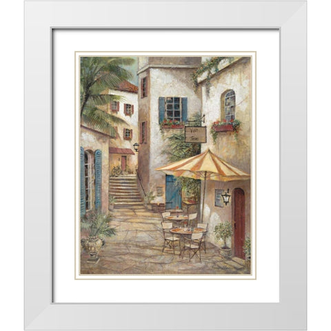 Vino y Tapas White Modern Wood Framed Art Print with Double Matting by Manning, Ruane