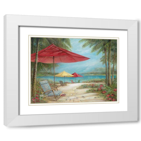 Relax Paradise I White Modern Wood Framed Art Print with Double Matting by Manning, Ruane