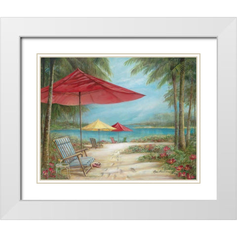 Relax Paradise I White Modern Wood Framed Art Print with Double Matting by Manning, Ruane