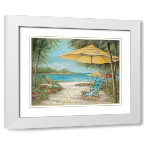 Relax Paradise II White Modern Wood Framed Art Print with Double Matting by Manning, Ruane