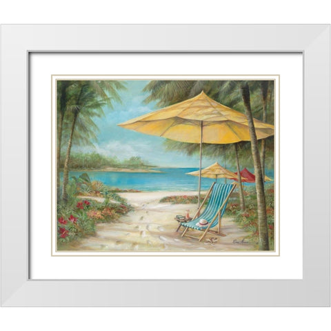 Relax Paradise II White Modern Wood Framed Art Print with Double Matting by Manning, Ruane
