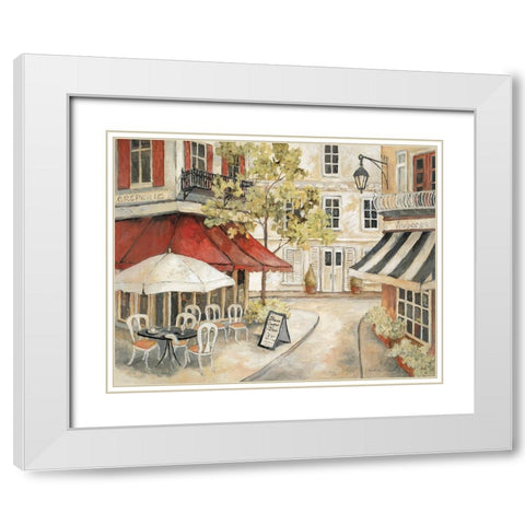 Daytime Cafe I White Modern Wood Framed Art Print with Double Matting by Olson, Charlene