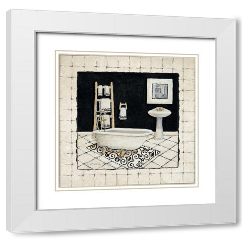 Pamper Me I White Modern Wood Framed Art Print with Double Matting by Olson, Charlene