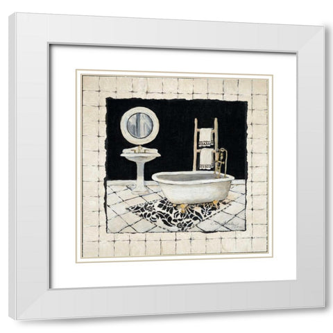 Pamper Me II White Modern Wood Framed Art Print with Double Matting by Olson, Charlene