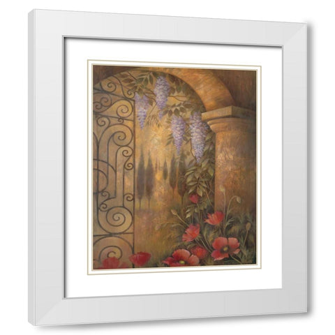 Wisteria Garden II White Modern Wood Framed Art Print with Double Matting by Vollherbst-Lane, Elaine