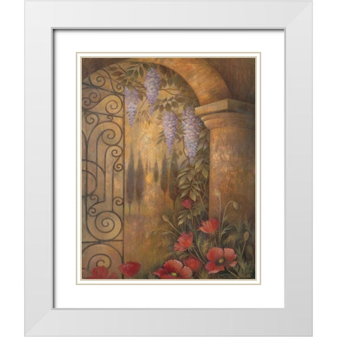 Wisteria Garden II White Modern Wood Framed Art Print with Double Matting by Vollherbst-Lane, Elaine