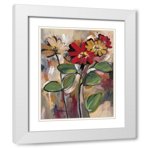 Daisy Divine I White Modern Wood Framed Art Print with Double Matting by Alldredge, Joy