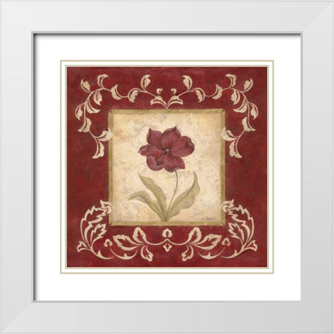 Scarlet Shine II White Modern Wood Framed Art Print with Double Matting by Carroll, Jane