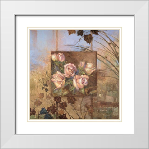 Signna Rose White Modern Wood Framed Art Print with Double Matting by Mathenia, Paul