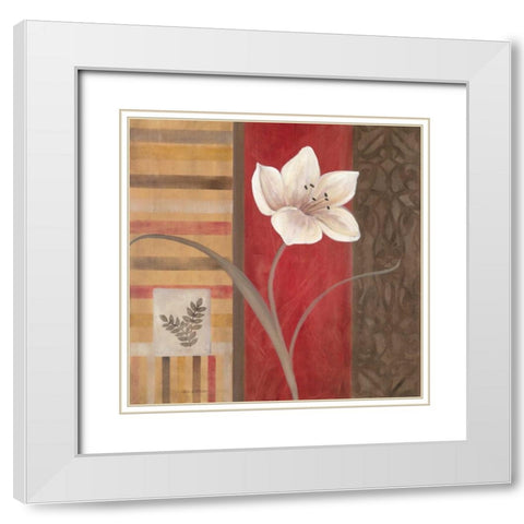 Spice Stripes I White Modern Wood Framed Art Print with Double Matting by Robinson, Carol