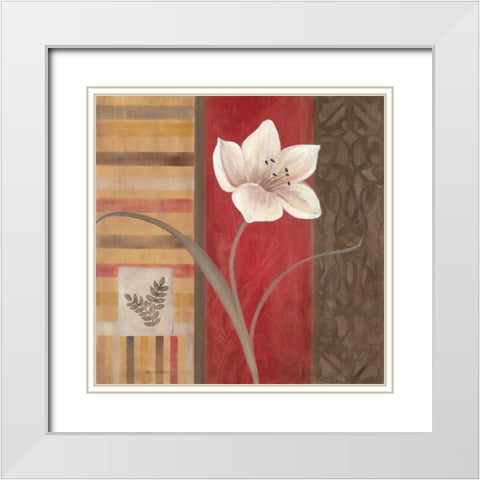 Spice Stripes I White Modern Wood Framed Art Print with Double Matting by Robinson, Carol