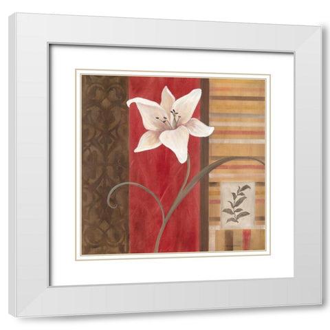 Spice Stripes II White Modern Wood Framed Art Print with Double Matting by Robinson, Carol