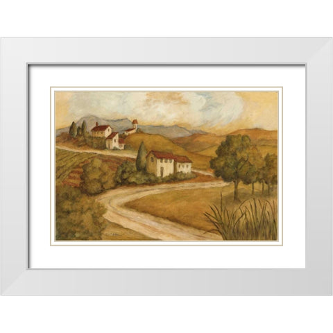 Traveling the Countryside I White Modern Wood Framed Art Print with Double Matting by Olson, Charlene