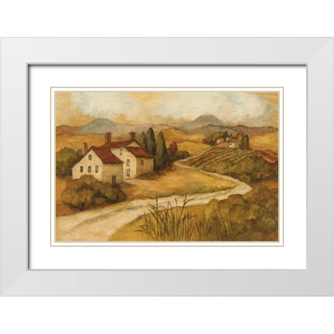 Traveling the Countryside II White Modern Wood Framed Art Print with Double Matting by Olson, Charlene