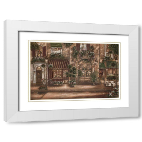 Gourmet Shoppes I White Modern Wood Framed Art Print with Double Matting by Brown, Betsy