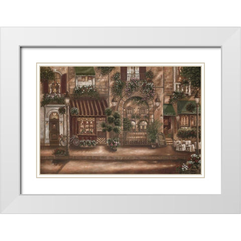 Gourmet Shoppes I White Modern Wood Framed Art Print with Double Matting by Brown, Betsy