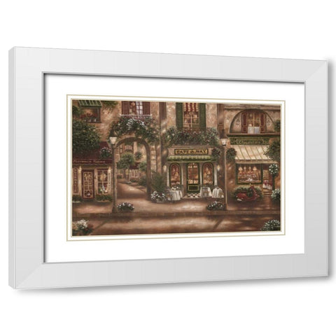 Gourmet Shoppes II White Modern Wood Framed Art Print with Double Matting by Brown, Betsy