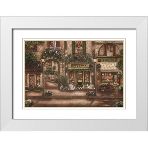 Gourmet Shoppes II White Modern Wood Framed Art Print with Double Matting by Brown, Betsy