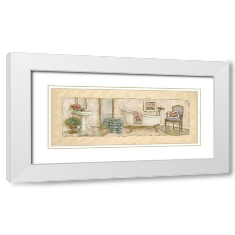 Annabelles Bath I White Modern Wood Framed Art Print with Double Matting by Olson, Charlene