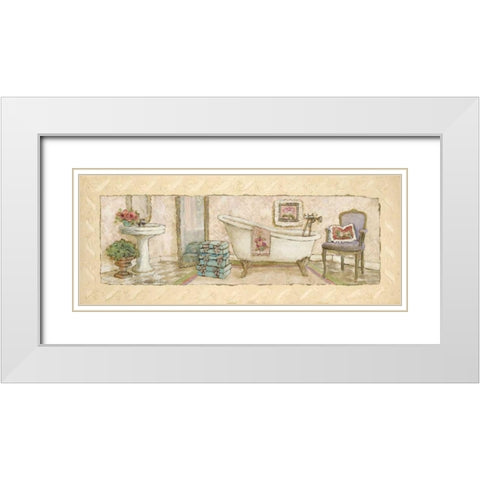 Annabelles Bath I White Modern Wood Framed Art Print with Double Matting by Olson, Charlene