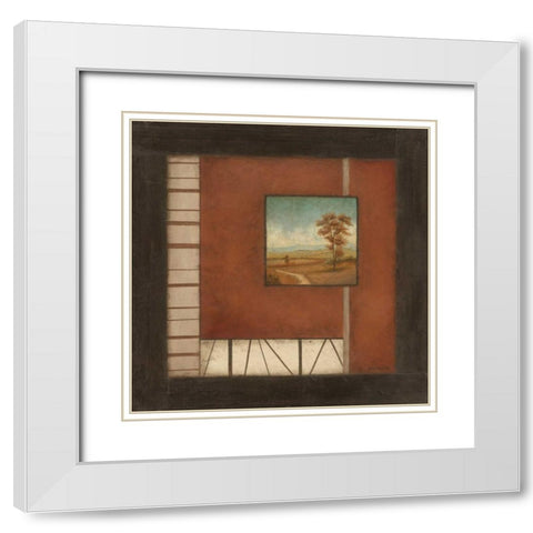Linear Landscape I White Modern Wood Framed Art Print with Double Matting by Carroll, Jane