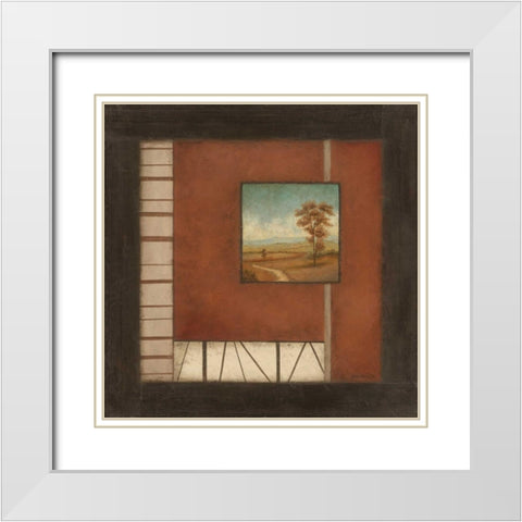 Linear Landscape I White Modern Wood Framed Art Print with Double Matting by Carroll, Jane