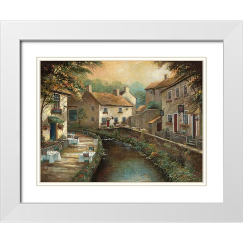 Bills Pub White Modern Wood Framed Art Print with Double Matting by Manning, Ruane