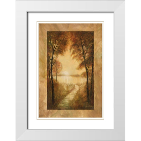Landscape Tranquility II White Modern Wood Framed Art Print with Double Matting by Manning, Ruane