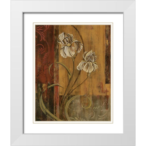 Poetic Setting II White Modern Wood Framed Art Print with Double Matting by Donovan, Maria