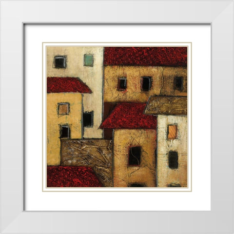 City Block I White Modern Wood Framed Art Print with Double Matting by Galaxy of Graphics