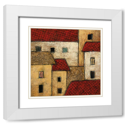 City Block II White Modern Wood Framed Art Print with Double Matting by Galaxy of Graphics